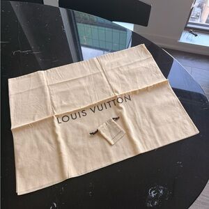 Louis Vuitton Cream Dust Bag with Logo